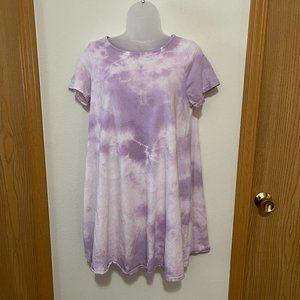 Caution To The Wind Light Purple Lilac Lavender White Tie Dye Dress (Size Small)